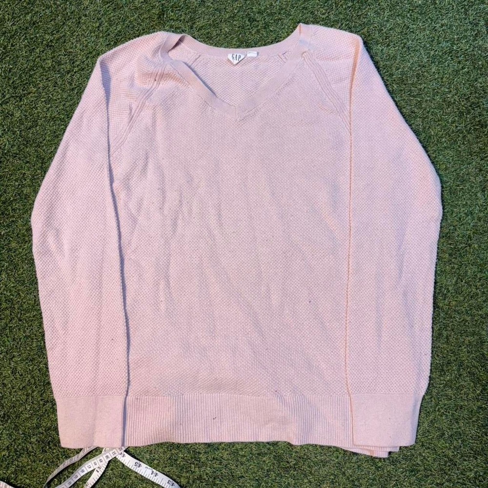 GAP Light Pink Waffle Knit Sweater (Medium)